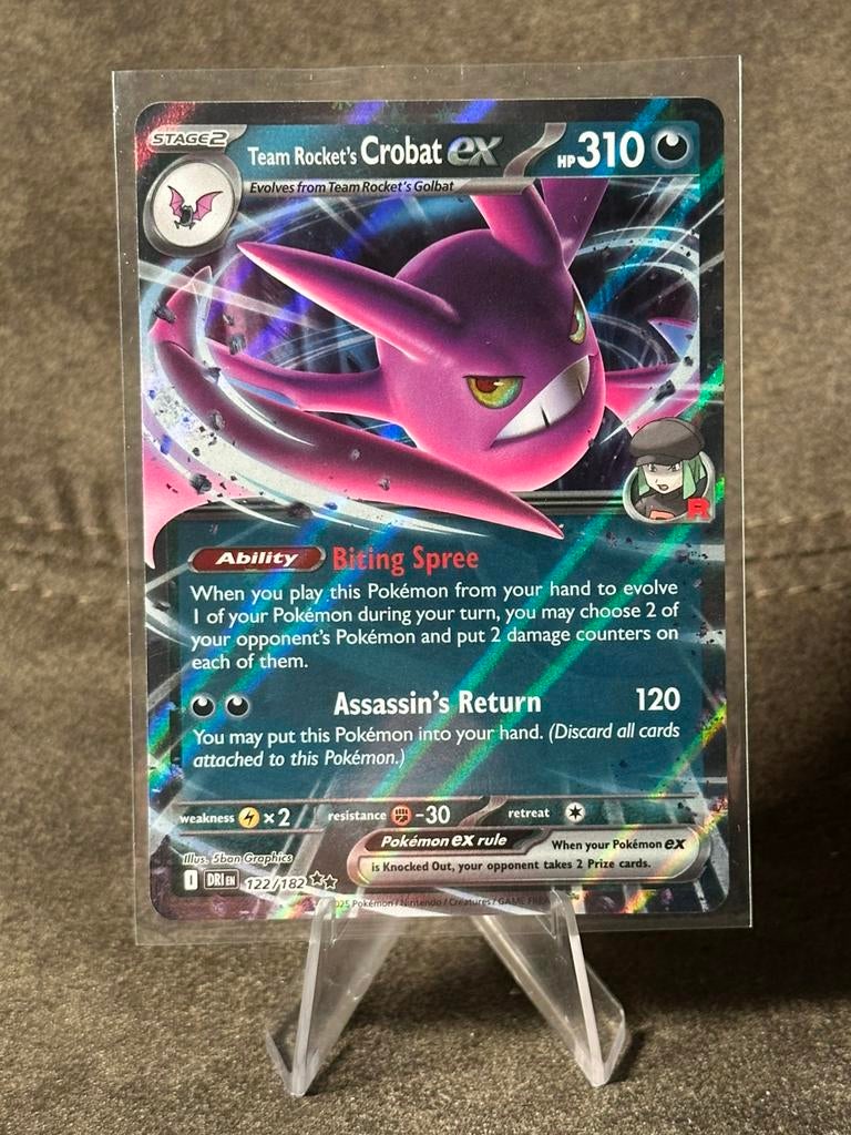 Team Rocket's Crobat Ex #122 122/182 Pokemon Destined Rivals, Ophalen of Verzenden, Zo goed als nieuw