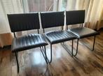 3 eetkamerstoelen van staal grijs, Huis en Inrichting, Stoelen, Ophalen of Verzenden, Grijs