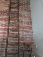 Prachtige industriële ouden houten schildersladder trap hout, Ophalen of Verzenden, Gebruikt