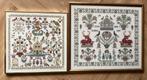 2 ingelijste merklappen borduurwerken wanddecoratie, Ophalen, Zo goed als nieuw, Overige typen