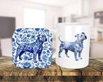 Staffordshire Bull Terrier Delfts Blauw set, Ophalen of Verzenden, Nieuw, Overige stijlen, Kop(pen) en/of Schotel(s)