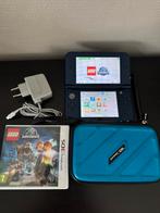 New Nintendo 3DS XL + Spel, XL Stylus, Oplader en Hoes, Met games, Gebruikt, Blauw, Ophalen of Verzenden