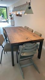 Massief Eikenhouten Eettafel 100 cm b x 200 cm l x 77 cm h, Huis en Inrichting, Ophalen, Gebruikt, 200 cm of meer, 50 tot 100 cm