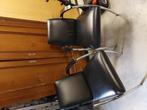 2 mooie design stoelen , zwart leer met chroom, Huis en Inrichting, Ophalen, Zo goed als nieuw, Twee