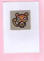 kaart met geborduurde eekhoorn (210), Ophalen of Verzenden, Nieuw, Dieren