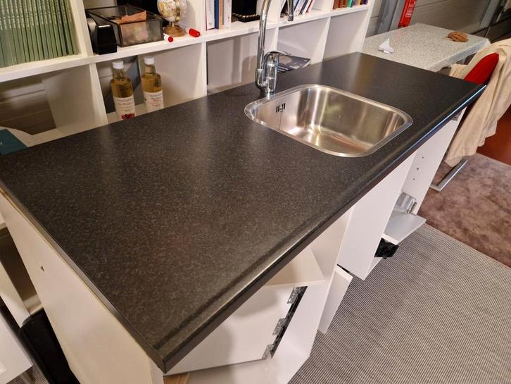 Aanrecht met kraan, kast en lades, Huis en Inrichting, Keuken | Complete keukens, Gebruikt, Overige typen, Zwart, Kunststof, Ophalen of Verzenden