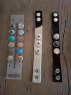 Mooie zachte Noosa armbanden met 15 chunks, Zwart, Leer, Ophalen of Verzenden, Zo goed als nieuw