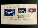 Eerste dag envelop KLM 40 jaar uit 1959 (L159), Postzegels en Munten, Nederland, Beschreven, Ophalen of Verzenden