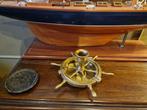 Messing asbak met kandelaar, scheepsroer, Ophalen of Verzenden