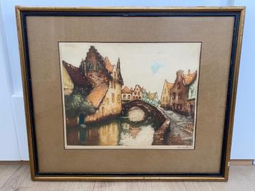 Gesigneerde kleurenets Florimond van Acker | Brugse school beschikbaar voor biedingen