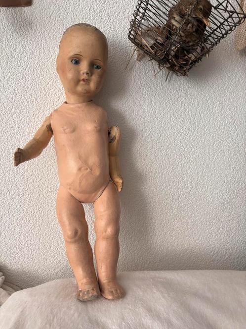 Oude pop papier-maché, Antiek en Kunst, Antiek | Speelgoed, Ophalen of Verzenden