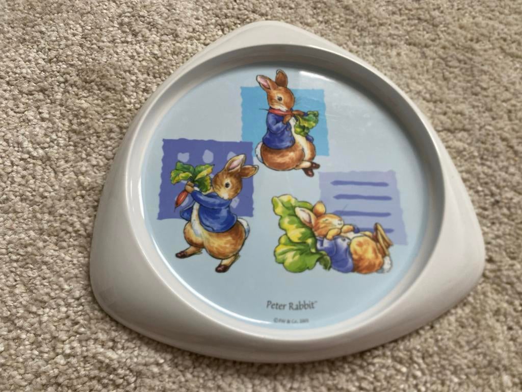 Mepal Peter Rabbit Bord, konijntjes. Nieuwstaat, Ophalen of Verzenden, Zo goed als nieuw, Overige typen