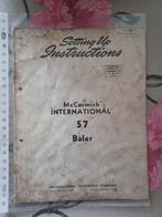 Instellingen en instructies Mc Cormick 57 balenpers, Ophalen of Verzenden, Gelezen, Tractor en Landbouw