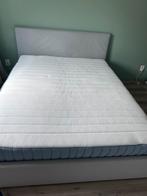 Gestoffeerd bed met 2 lades lichtgrijs Gladstad IKEA, Ophalen, Zo goed als nieuw