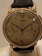 Vintage Fludo Chronograph 18 Karaat Goud Horloge Handopwind, Overige merken, Met bandje, Polshorloge, 1930 tot 1960