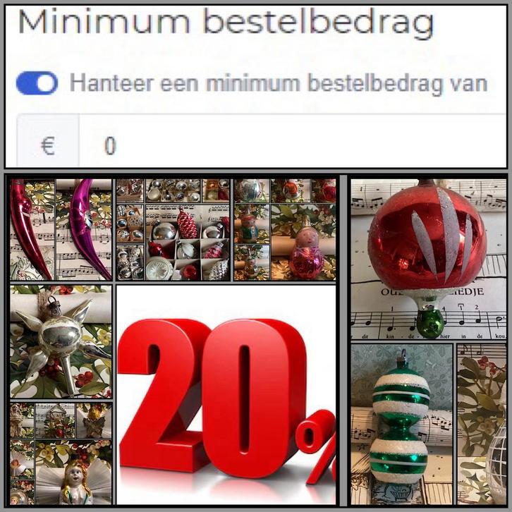 20% op alles, géén minimum bestelbedrag oude kerstballen etc, Diversen, Kerst, Zo goed als nieuw, Ophalen of Verzenden