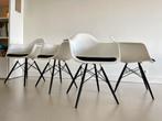 Vitra eames kuipstoelen wit gestoffeerd zwart daw, Huis en Inrichting, Stoelen, Verzenden, Wit, Zo goed als nieuw, X