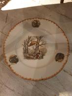 Prachtige oude fransen borden met jacht tafereel, Ophalen of Verzenden