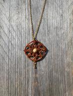 Macramé ketting met Landschap Jaspis – boho stijl, Overige materialen, Bruin, Nieuw, Ophalen of Verzenden