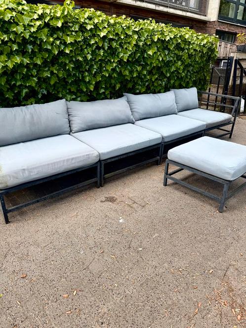 Loungeset Modern, Tuin en Terras, Tuinsets en Loungesets, Gebruikt, Loungeset, Aluminium, 6 zitplaatsen, Bank, Ophalen of Verzenden