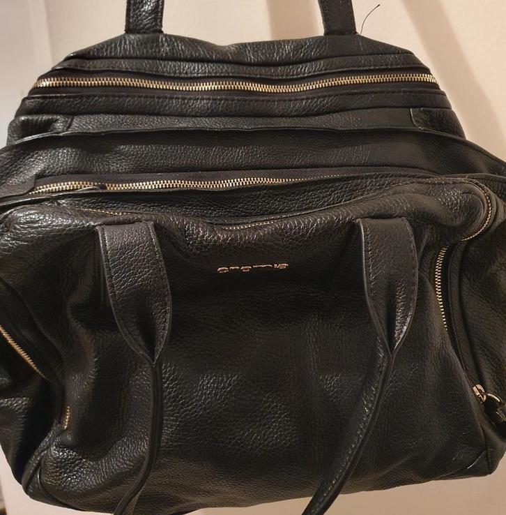 Cromia Leren Damestas - Veel Ruimte!, Sieraden, Tassen en Uiterlijk, Tassen | Damestassen, Zo goed als nieuw, Handtas, Zwart, Ophalen