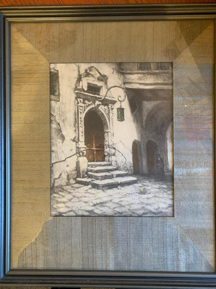 Jac. Snoeck - Litho entree bij stadspoortje, Antiek en Kunst, Kunst | Litho's en Zeefdrukken, Ophalen of Verzenden