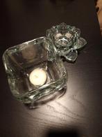 Glazen Kandelaars Set, Overige materialen, Ophalen of Verzenden, Zo goed als nieuw, Grijs