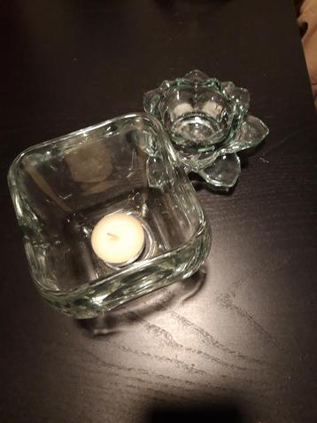 Glazen Kandelaars Set beschikbaar voor biedingen