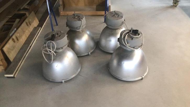 Industriële lampen, Huis en Inrichting, Lampen | Hanglampen, Gebruikt, 50 tot 75 cm, Glas, Kunststof, Metaal, Ophalen