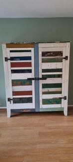 Sloophout kast met hanggedeelte - 153x56x178cm, Huis en Inrichting, Kasten | Kledingkasten, Ophalen of Verzenden