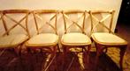 Set van 4 Vintage houten stoelen, Ophalen, Gebruikt, Bruin, Retro/landelijk