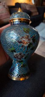 Pliqué-a-jour cloisonné dekselpot 15 cm hoog, Antiek en Kunst, Ophalen of Verzenden