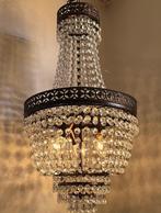Kroonluchter hanglamp Cristallstrass vintage glas kristal, Huis en Inrichting, Lampen | Kroonluchters, Ophalen of Verzenden