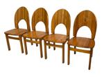 Vintage set van vier Rainer Daumiller grenen stoelen design, Vintage, Gebruikt, Bruin, Vintage