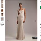 Asos lange satijnen jurk maat S 36 crème / lichtbeige Nieuw, Galajurk, Verzenden, Beige, Nieuw
