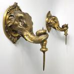 Set art deco messing wandkandelaren olifant XL regency, Antiek en Kunst, Ophalen of Verzenden, Koper of Brons