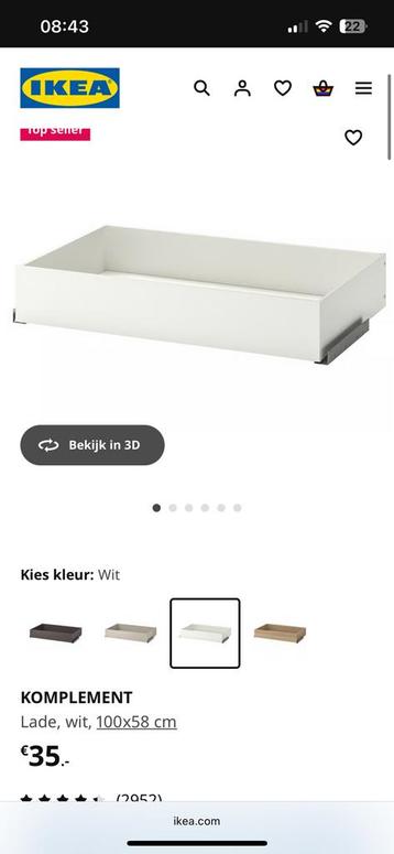Gezocht; 2 pax lades 100x58