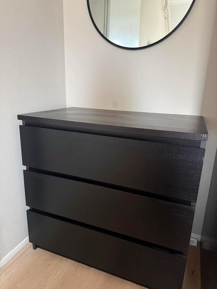 Ikea Malm ladekast - Zwartbruin, Huis en Inrichting, Kasten | Dressoirs, Gebruikt, 50 tot 100 cm, 25 tot 50 cm, Met lade(s), Overige materialen