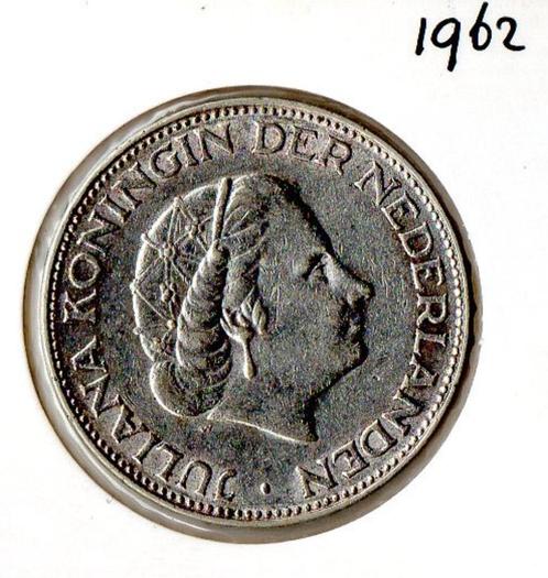 2½ Gulden - Juliana 1962, Postzegels en Munten, Munten | Nederland, Losse munt, 2½ gulden, Koningin Juliana, Zilver, Ophalen of Verzenden