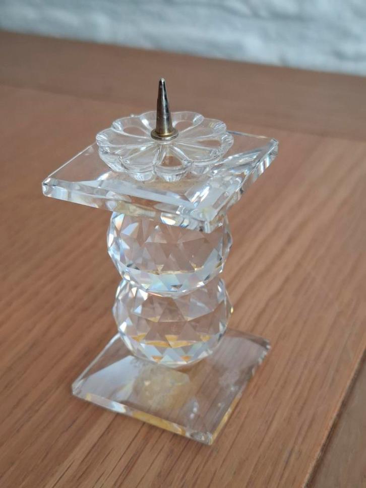 1x Vintage Swarovski kaarsenstandaard nr. 109. H 7 cm., Verzamelen, Swarovski, Gebruikt, Huisaccessoire, Ophalen of Verzenden
