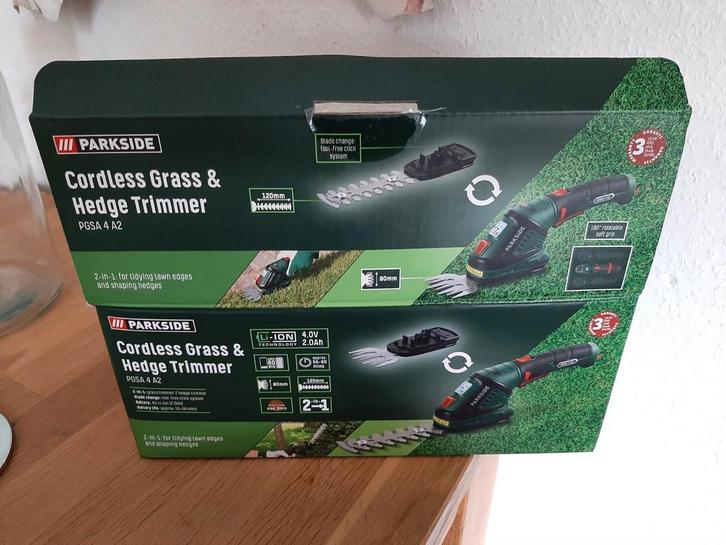Parkside Accu gras- en struikenschaar, Tuin en Terras, Heggenscharen, Zo goed als nieuw, Accu, Ophalen of Verzenden