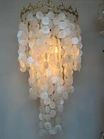 2 beschikbaar! XXL capiz schelpen hanglampen vide lampen, Huis en Inrichting, Lampen | Kroonluchters, Baak, Ophalen of Verzenden