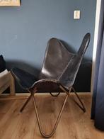 Mooie vlinderstoel zwart leer, Ophalen, Zwart, Leer, Eén