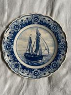 Mooi Delfts Blauw bordje met afbeelding schip, Antiek en Kunst, Ophalen