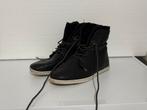 HUB Zwarte leren winterlaarsjes maat 40 gevoerd, Ophalen of Verzenden, Gedragen, Zwart