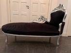 Velours bekleding zwarte chaise longue, Barok, Minder dan 75 cm, 150 tot 200 cm, Tweepersoons