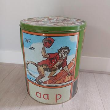 Groot vintage Aap Noot Mies Blik Trommel beschikbaar voor biedingen