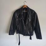 Oversized vintage leather jacket fringe m/l, Gedragen, Ophalen of Verzenden