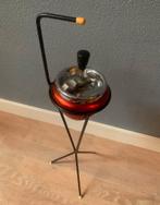 Staande asbak metaal rood vintage retro, Ophalen, Gebruikt, Onbekend, Onbekend