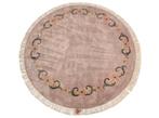 Handmade rond Nepal tapijt pastel lila wol 210x210cm, ., Rond, Ophalen of Verzenden, 200 cm of meer
